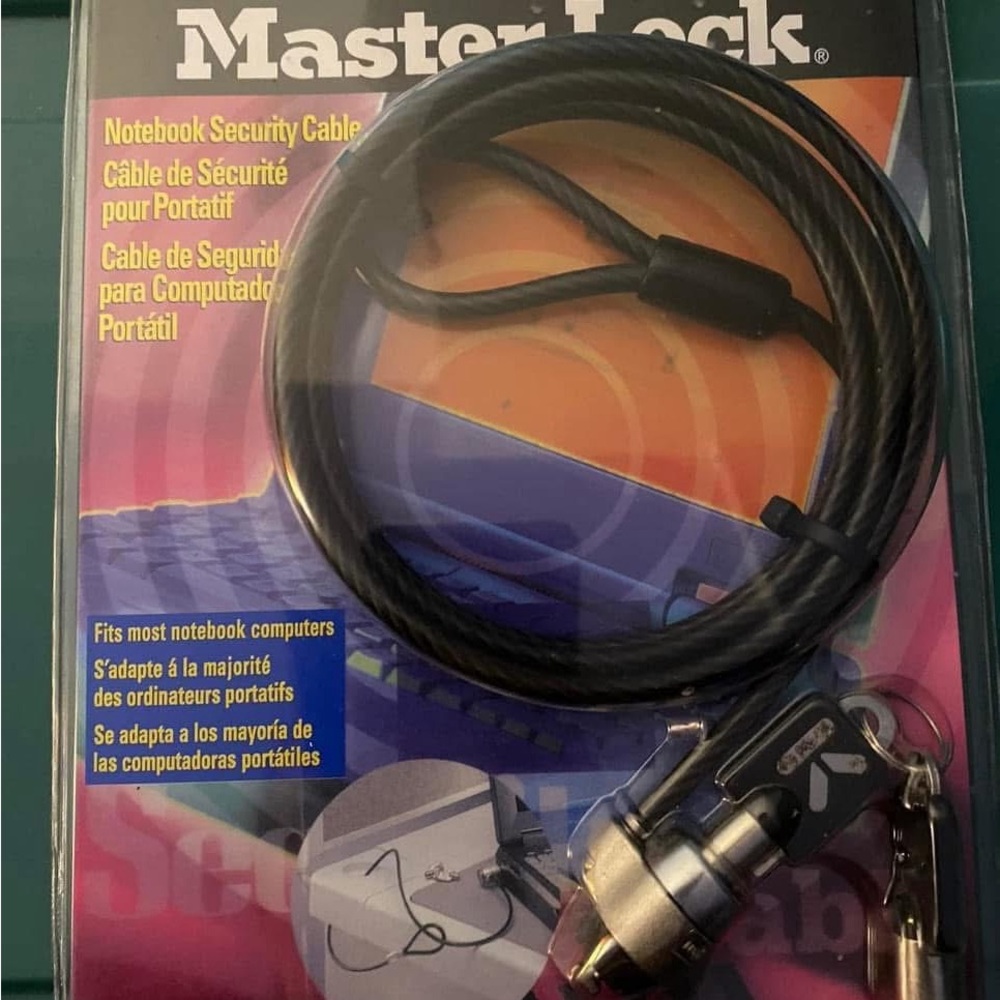 Black Security Cable for Notebooks